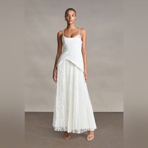 NWT Amur Leighton Pleated Gown Ivory